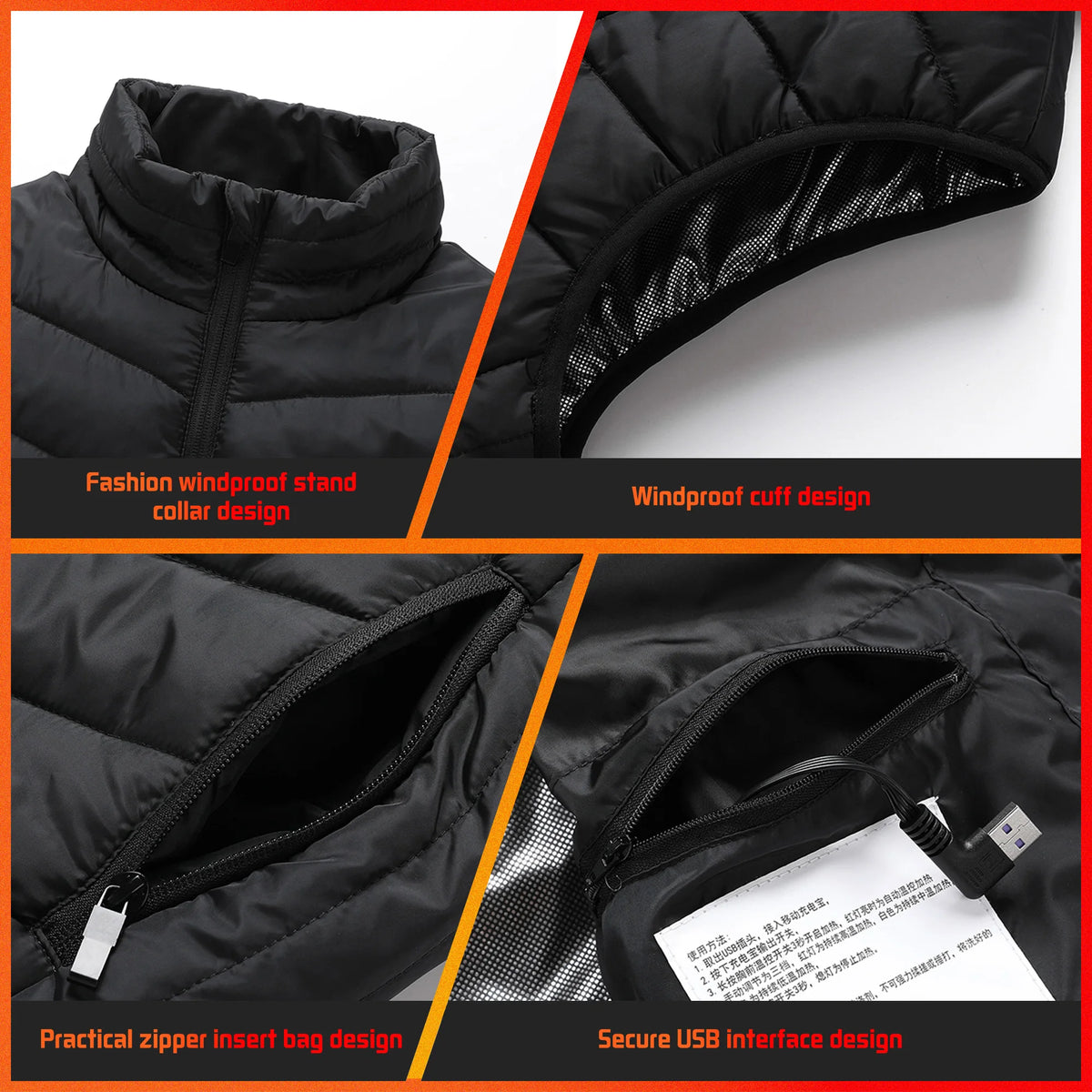 Heated Vest 26 Areas Men Heating Jacket Heated Winter Womens Heater Jacket Thermal Vest Body Warmer Outdoor Sports Coat 6XL
