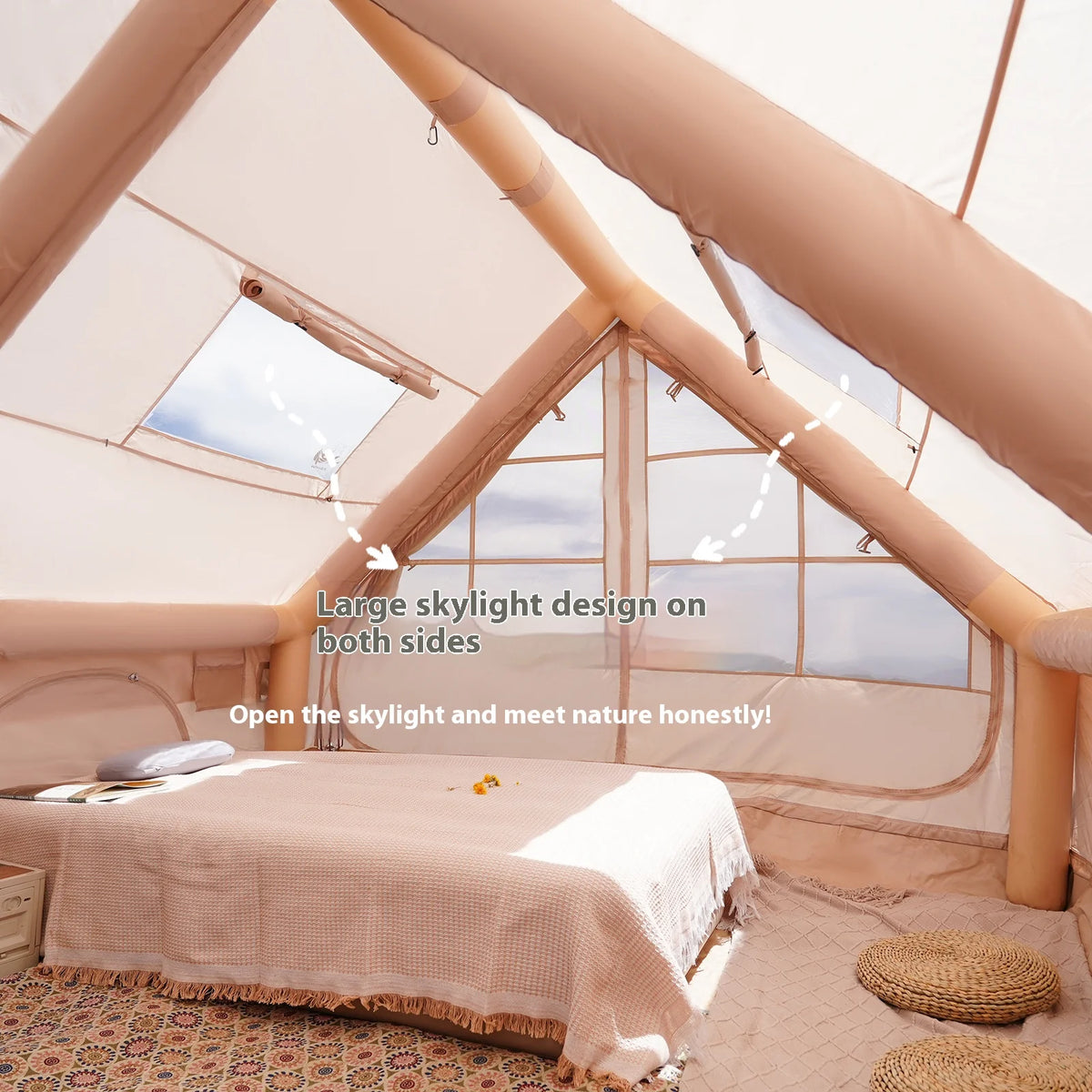 Inflatable Tents For Adult Camping, Luxury Camping Tents, Inflatable Tents With Stove Plug, 4/6/8 Person Family Camping Inflatab