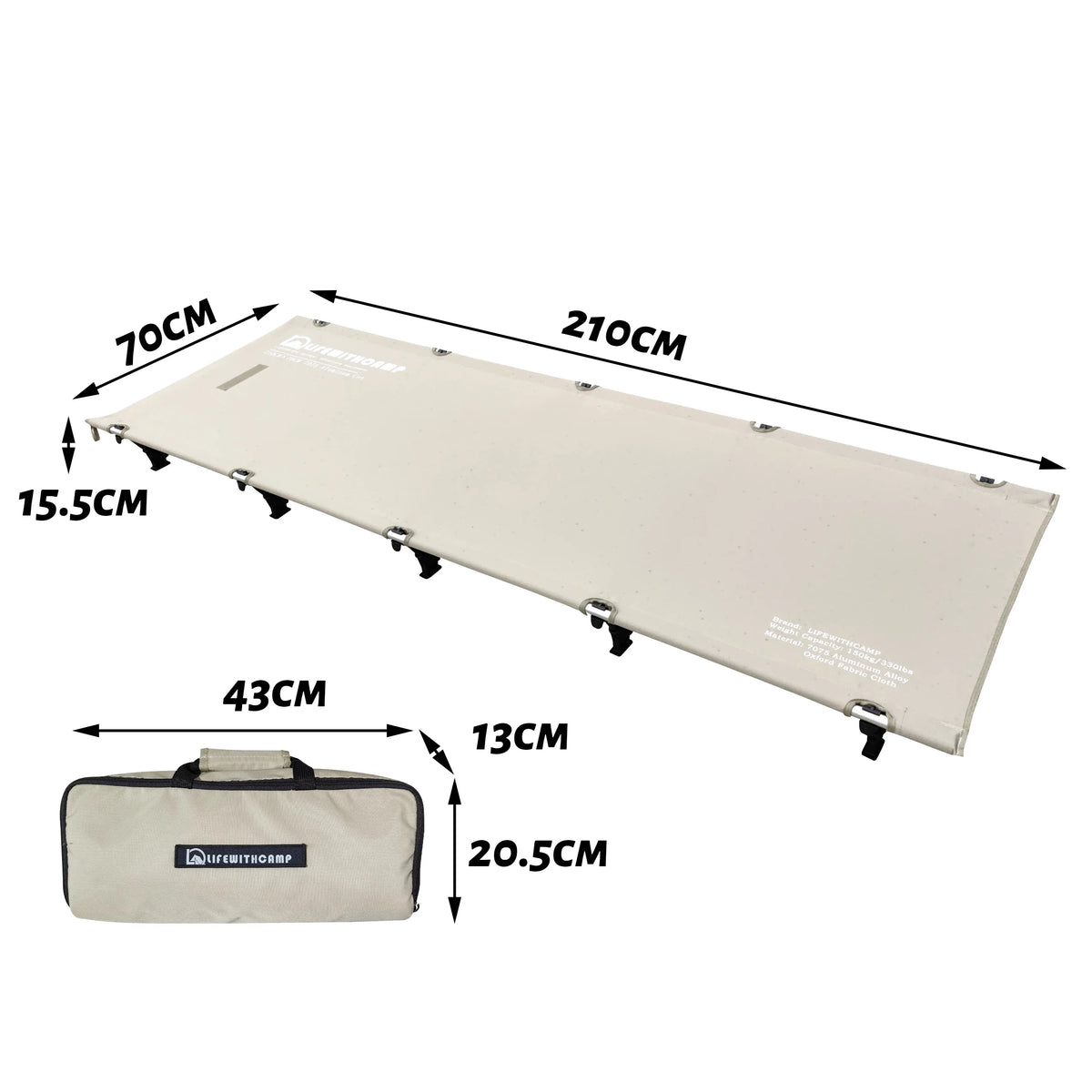 70cm Widen Camping Cot Ultralight Portable Aluminum Folding Bed Backpacking Travel Hiking Sleeping Cot