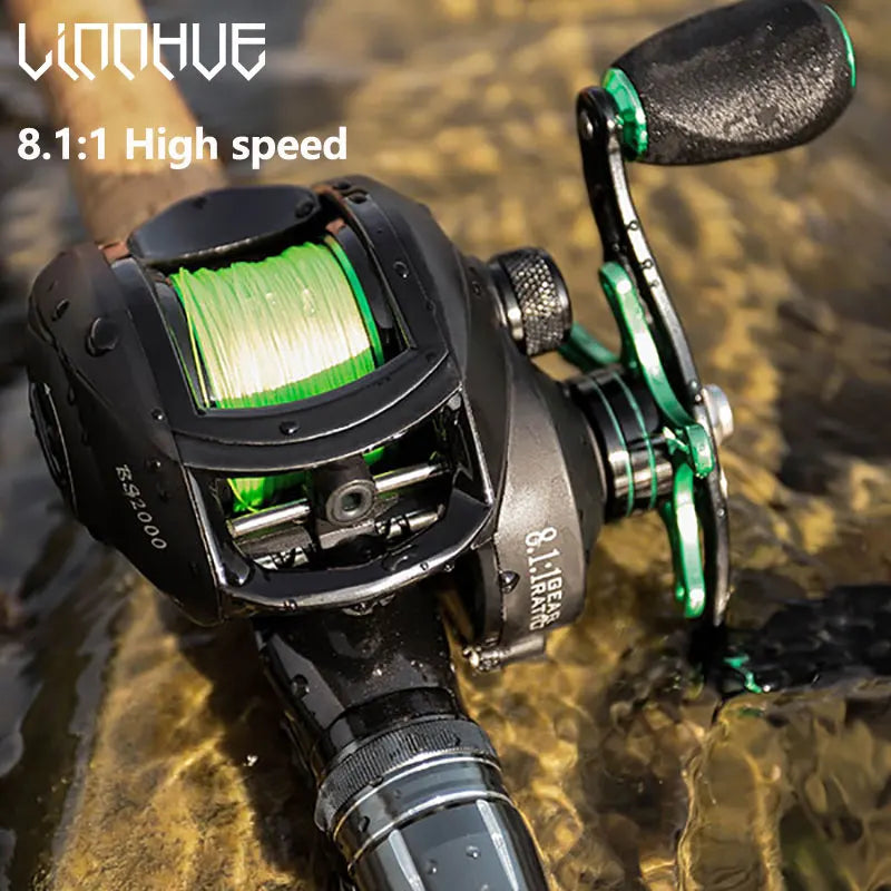 LINNHUE Best Baitcasting Reel BS2000 8.1:1 High Speed Spare Spool Reel Fishing Saltwater Fresh Fishing Casting Fishing Reel